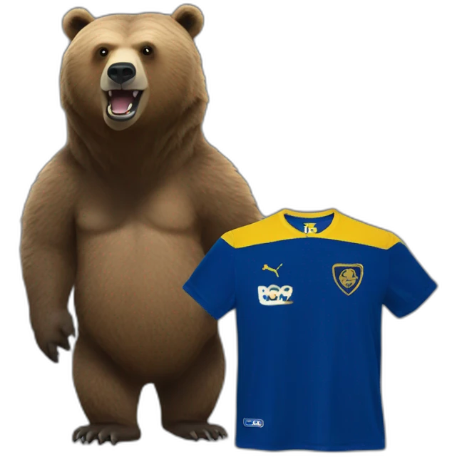 grizzly with Boca Juniors T-Shirt emoji