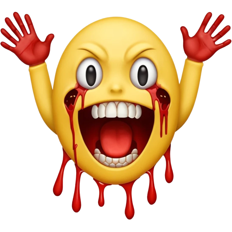 Yellow emoji face ripping it’s skin off with its hands screaming emoji