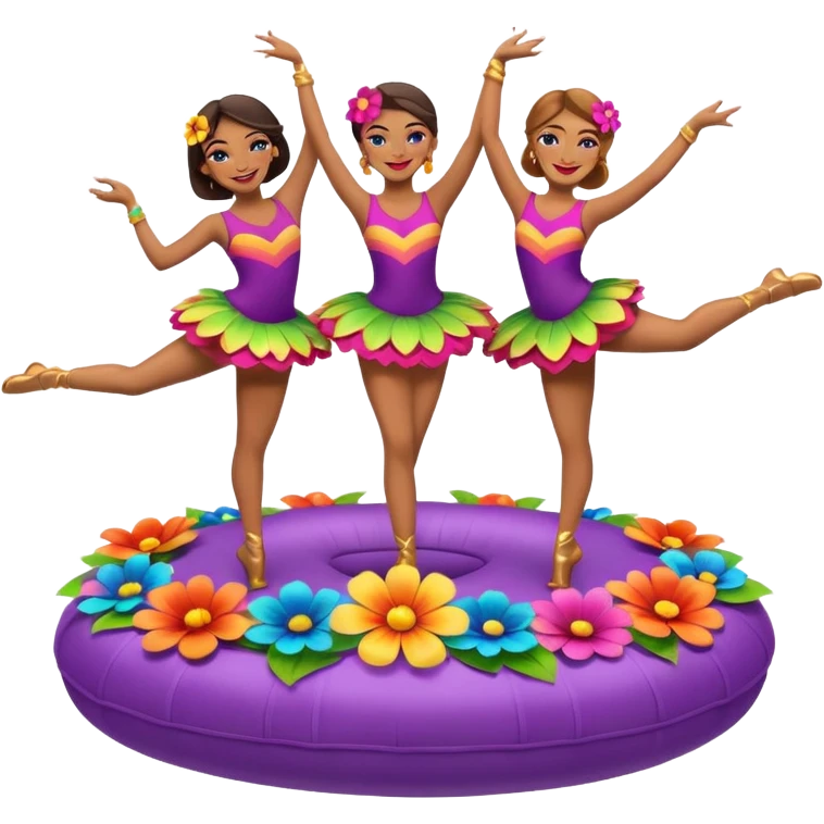 Flower Float with Dancers emoji