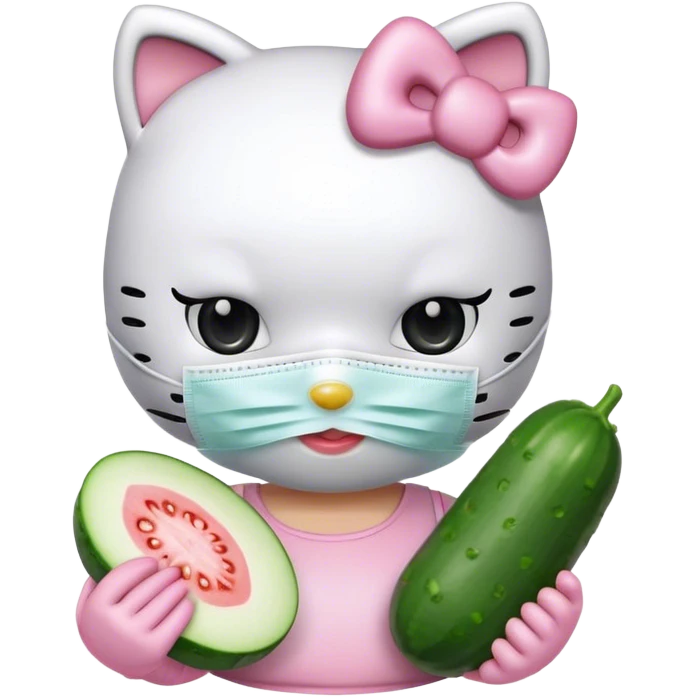 hello kitty with skincare emoji
