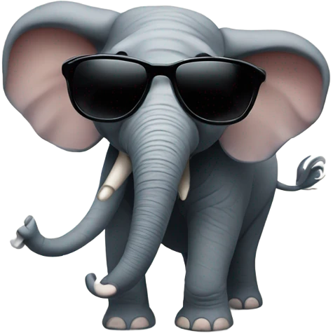 Waving elephant with sunglasses  emoji