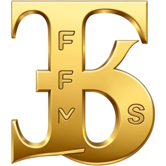 Currency symbol for the money "Fcoins" letter F in gold emoji