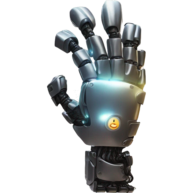 magnific shiny power in a robotic hand emoji