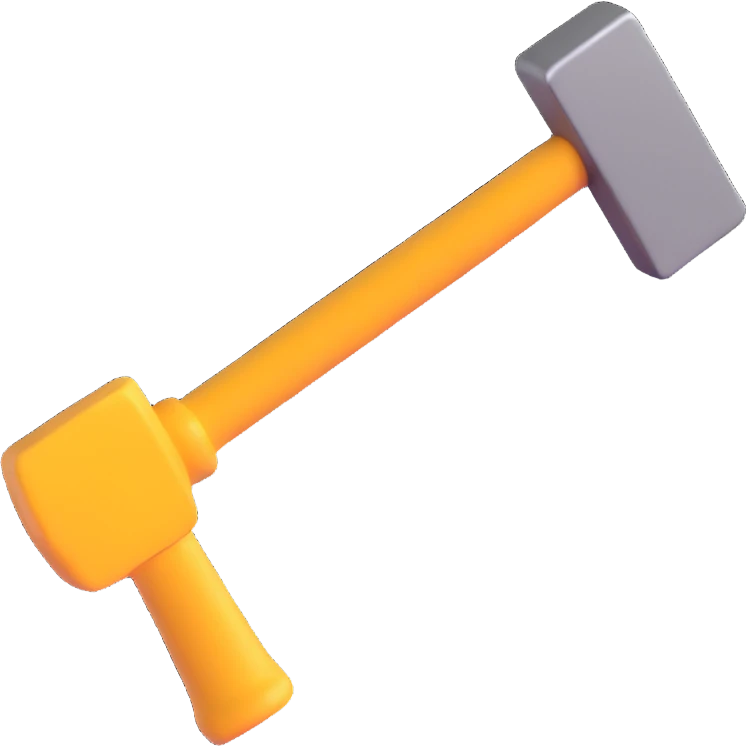 hammer, 3D style, modern feel emoji