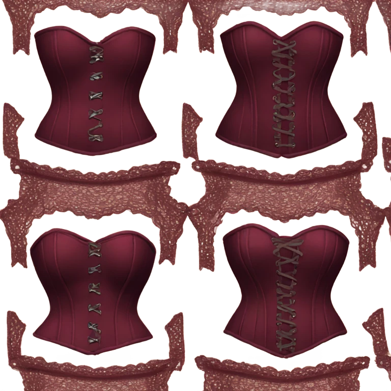dark burgundy lace corset emoji