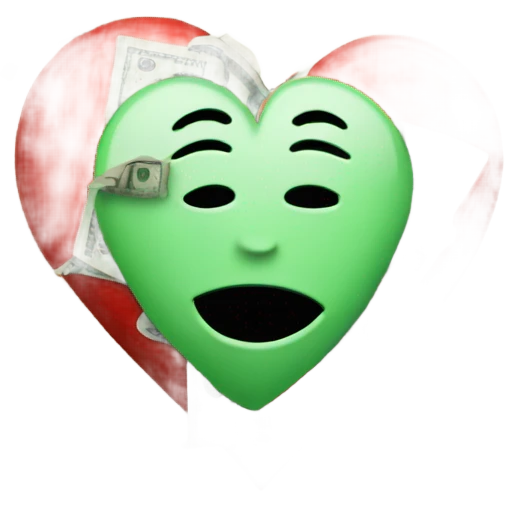 Broken heart with money  emoji
