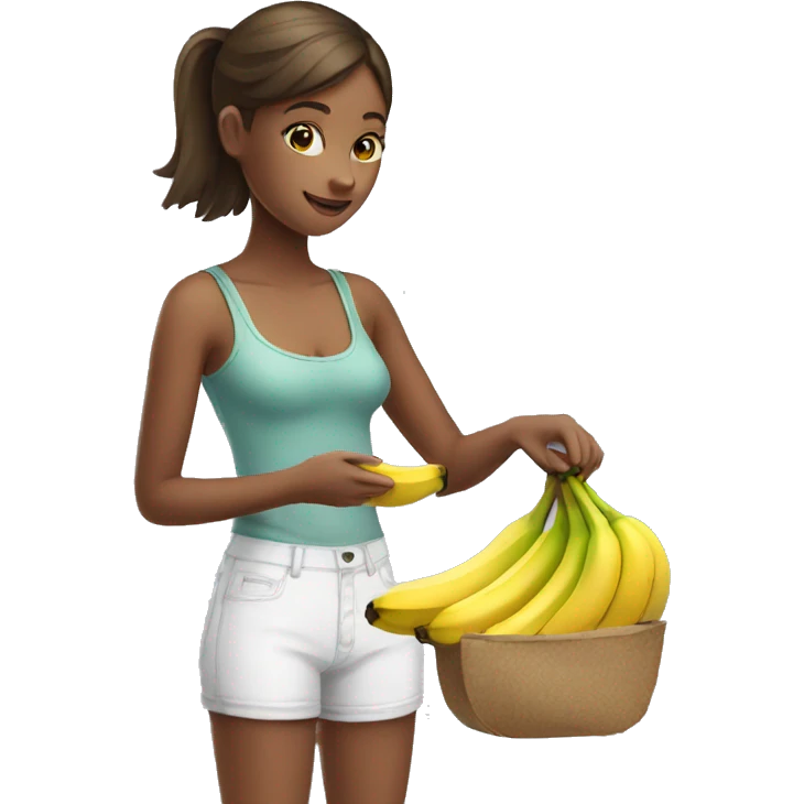 Girl buying banana emoji