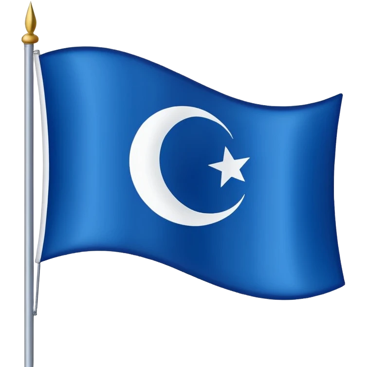 Turkish flag in blue emoji