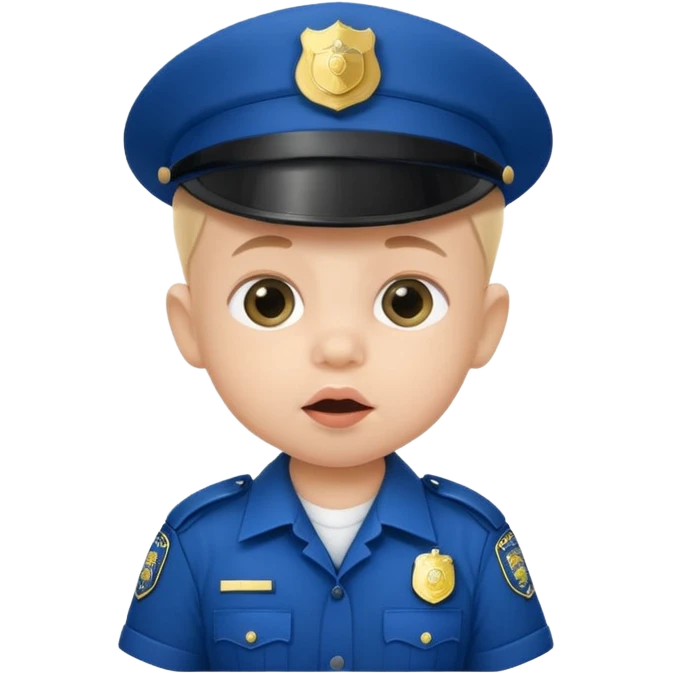 baby police with pacifier on mouth emoji
