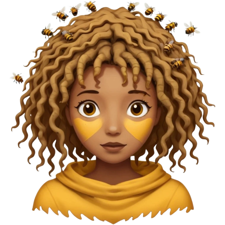 a complete nude women but her head is a bee nest emoji