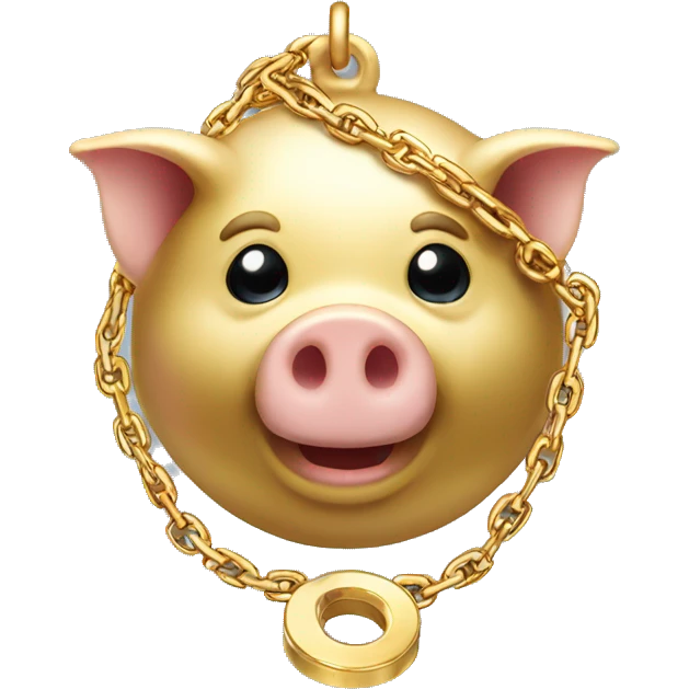 gold pig wearing gold chain emoji