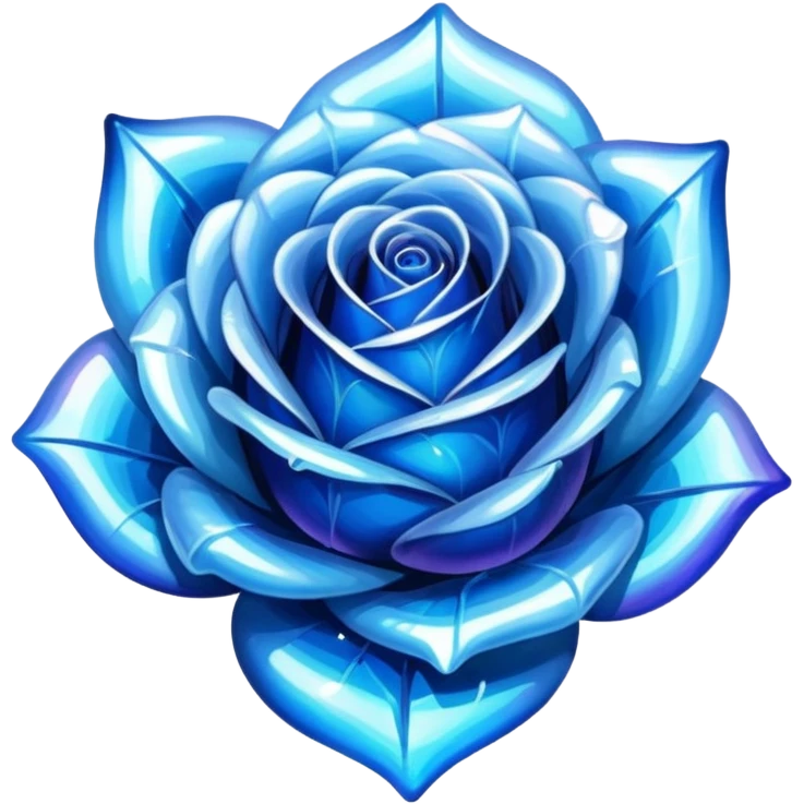 Blue chrystalised rose emoji