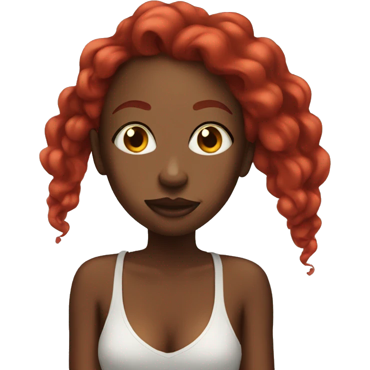 Black Girl red Hair vaping  emoji