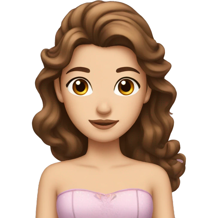 a princess with brown hair and brown eyes emoji