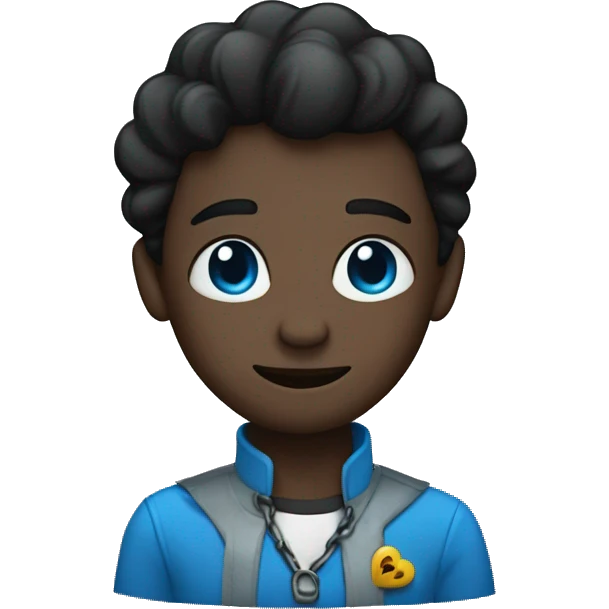 Corazón negro con azul emoji