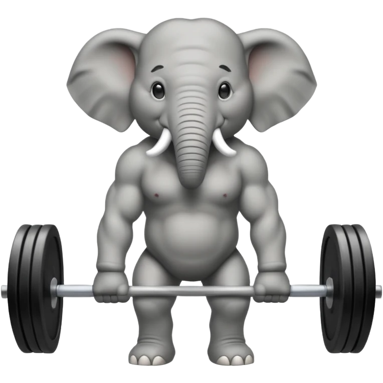 elephant deadlifting emoji
