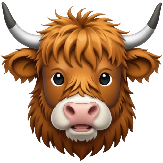 black and white line art highland cow emoji