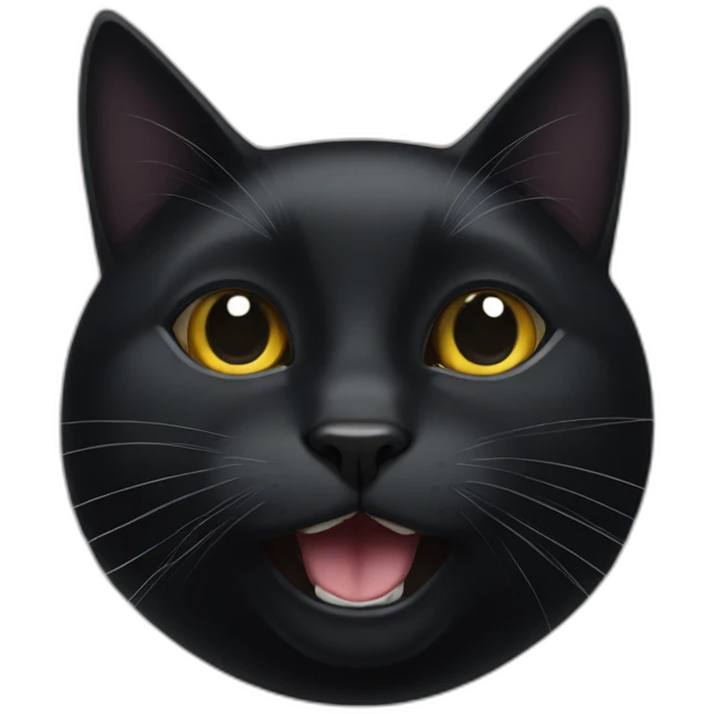 black cat with a small white spot above mouth emoji