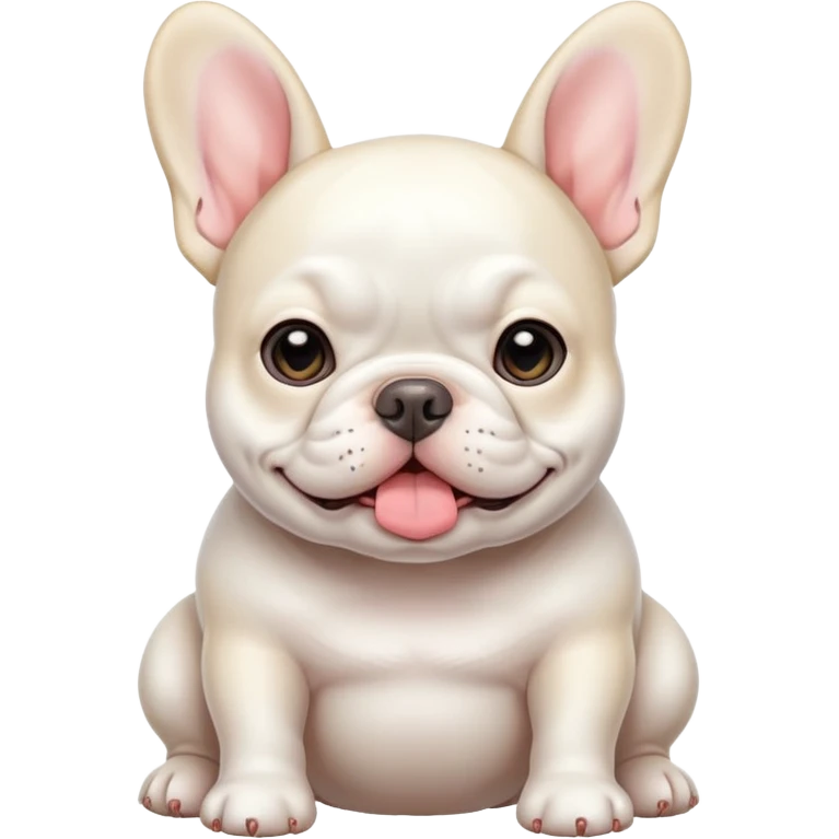 a big white fat baby french bulldog emoji