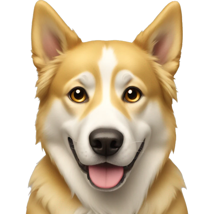 Golden dog with Husky dog emoji