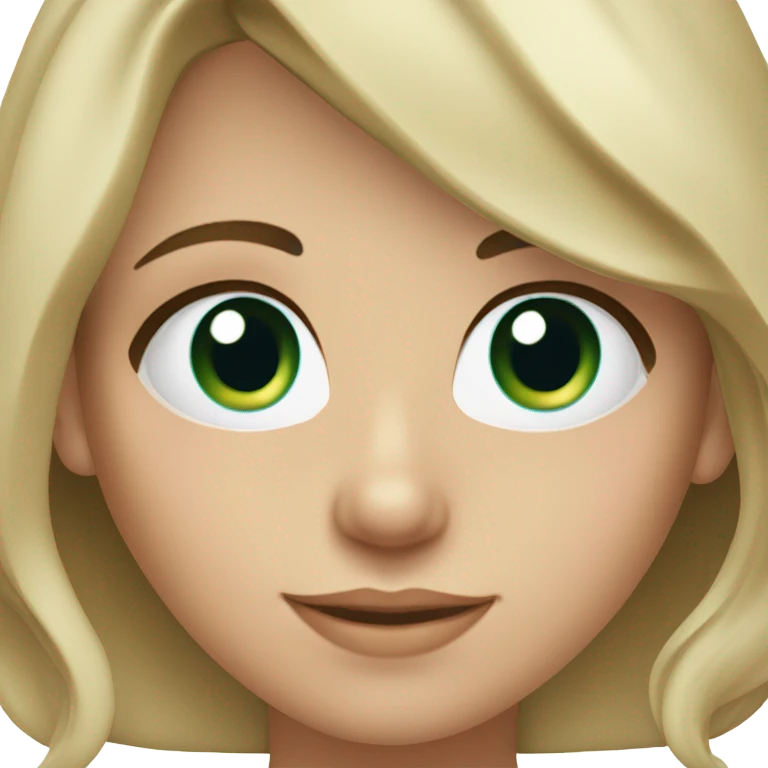 brunette blonde girl with blue/green eyes emoji
