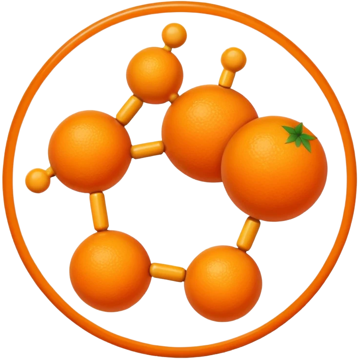 orange with vitamin C molecule emoji