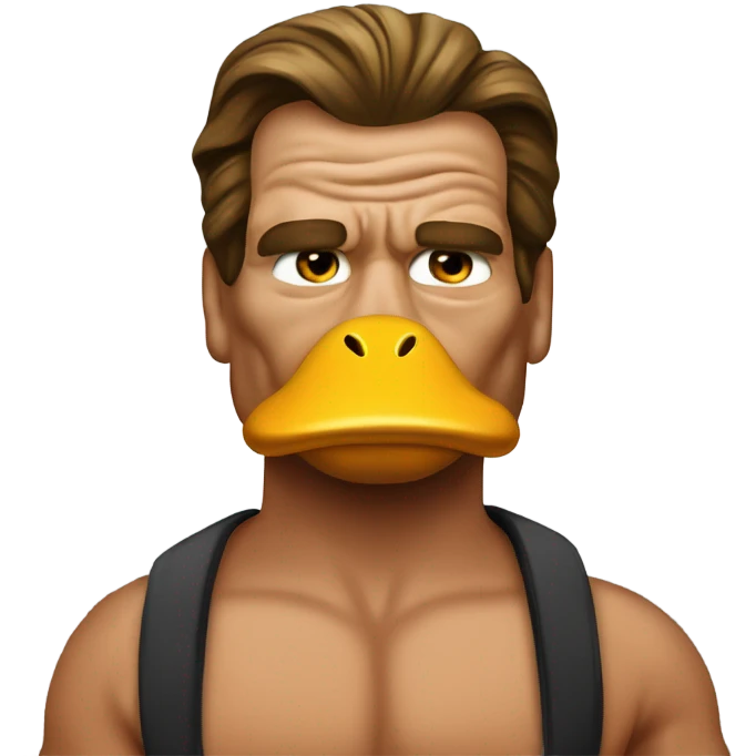 Arnold Schwarzenegger as a duck  emoji