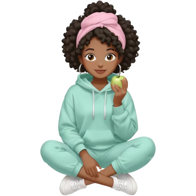 Black girl, clean girl aesthetic, 4C curly hair in a puff, pastel hoodie, white sneakers, minimal jewelry, soft smile, cozy vibe, bright colors, Apple-style skincare routine     White face mask + towel on my head = self care time. emoji
