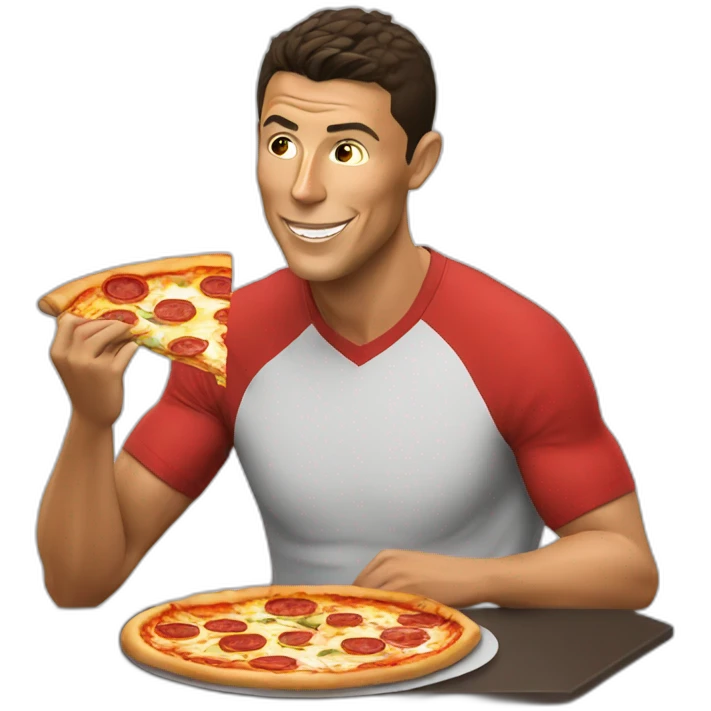 cristiano ronaldo eating pizza emoji