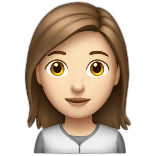 white girl student with brown hair emoji
