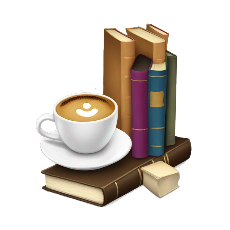 Coffee and books emoji