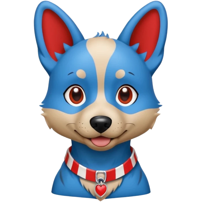 blue dog with red stripes fursuiter emoji