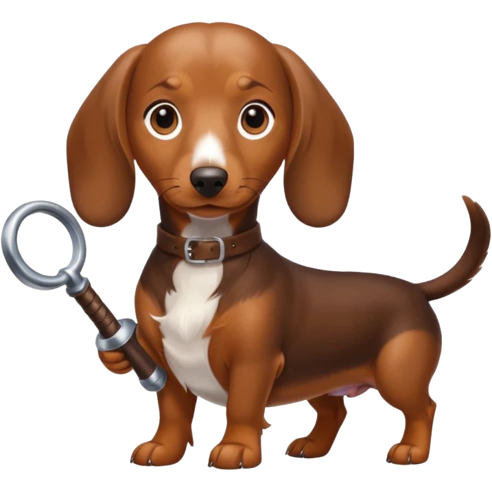 Dachshund dog Holding rpg emoji