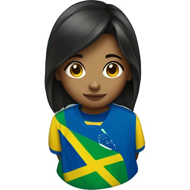 Girl with Brazil Shirt  emoji