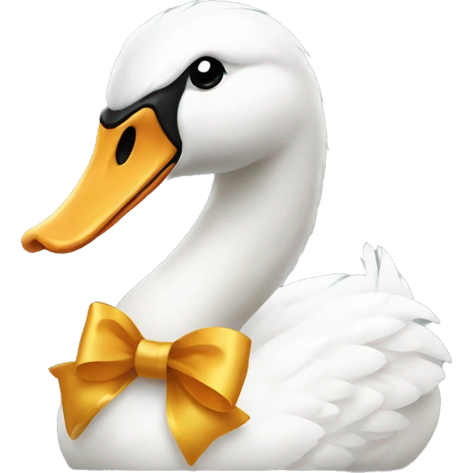 Swan with a  bow  emoji