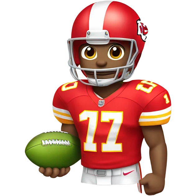 Cartoon Dill Pickle with Kansas City Chiefs football Jersey emoji