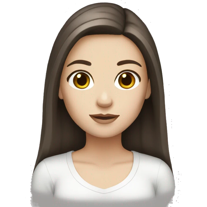 White girl dark brown hair emoji