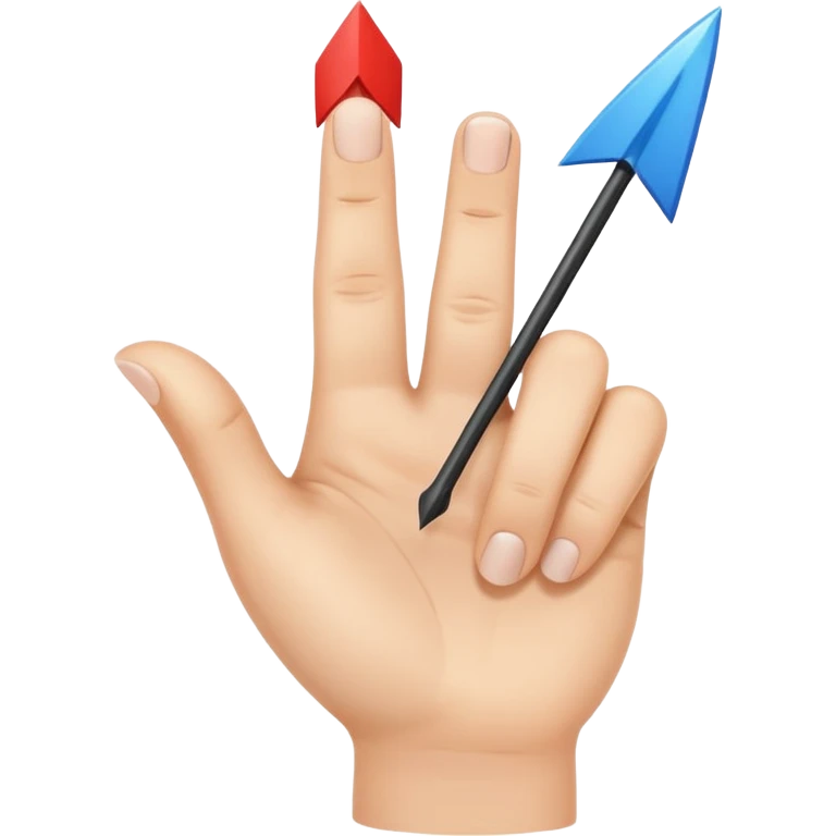 finger with arrow show to finger emoji