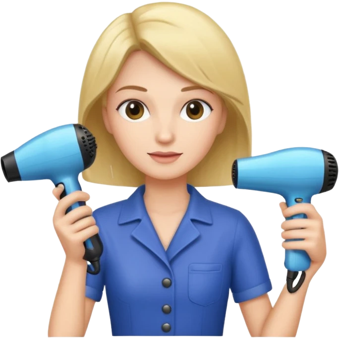 peluquera con secador de pelo y peine en la mano emoji