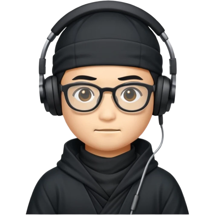 Ninja wearing glasses and headphones  emoji