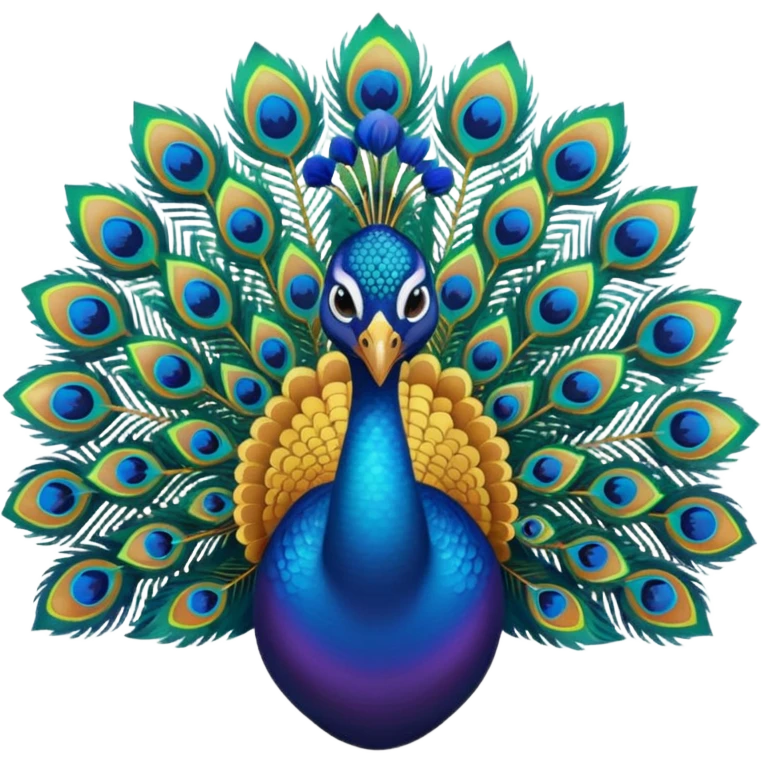 i want a peacock, multiple colors, relatively abstract, bright gradient. art deco style emoji