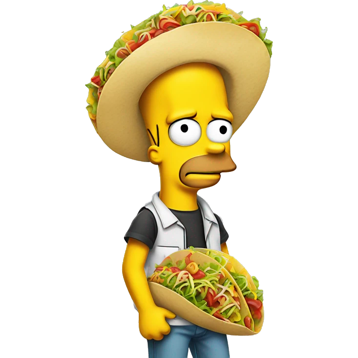 Bart simpson with a tacos emoji