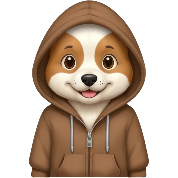 Dog wearing a hoodie emoji