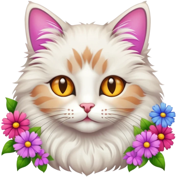 Cat with flowers  emoji