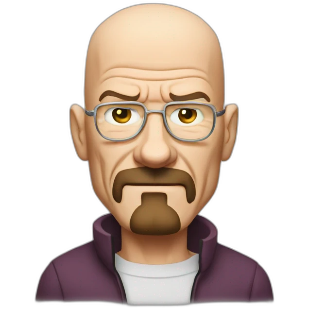 Bald Walter white bad guy with thumb up emoji
