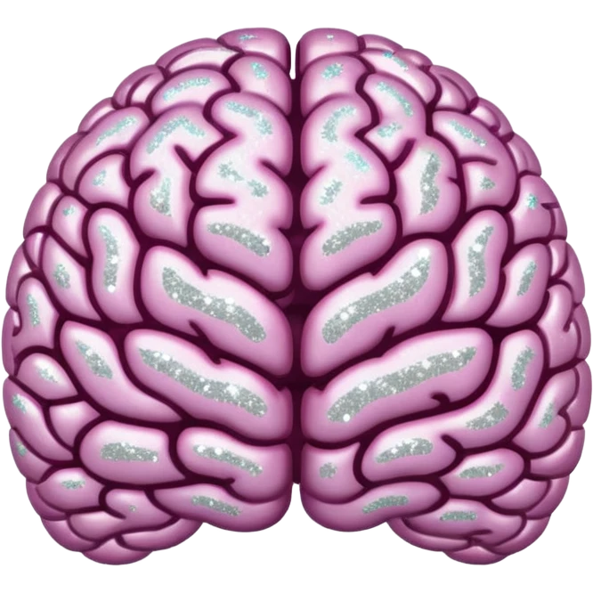 glitter white brain emoji