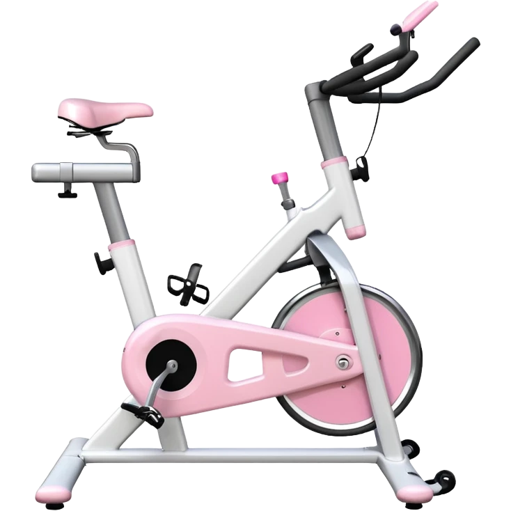 White stationary bike with pastel pink accents, clean background emoji