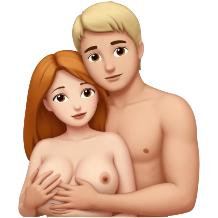 woman big boobs naked sex with man emoji
