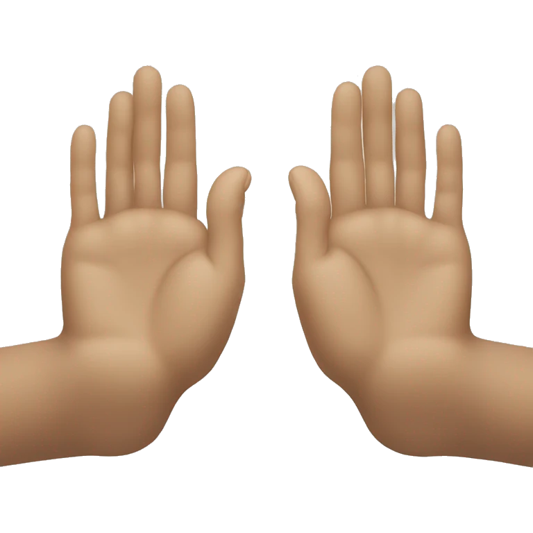 Pray hands but one foot apart emoji