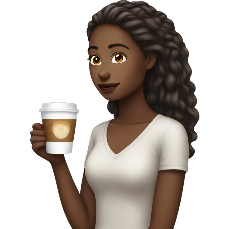 Girl with coffee  emoji